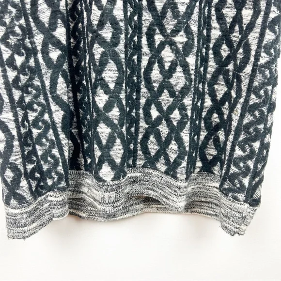 Moth Anthropologie Sweater Dress Black Gray Knit Pattern 3/4 Sleeve - Picture 7 of 12